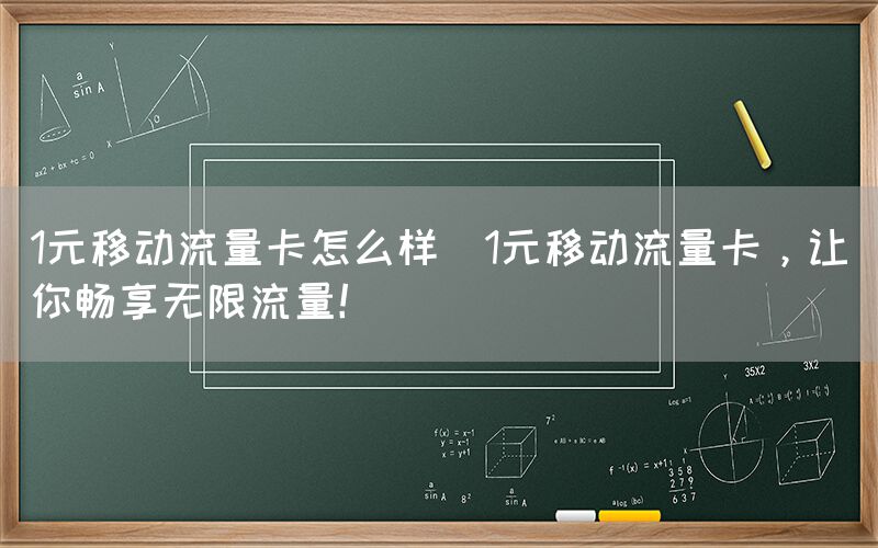 1元移动流量卡怎么样(1元移动流量卡，让你畅享无限流量！)(图1)