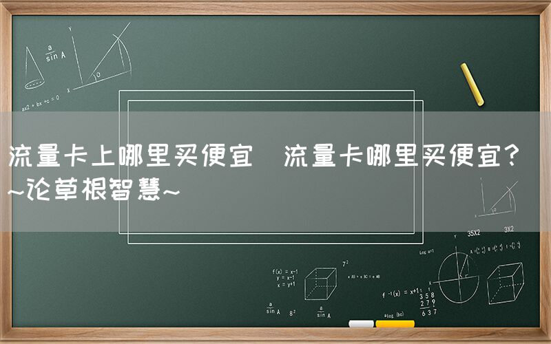 流量卡上哪里买便宜(流量卡哪里买便宜？ ~论草根智慧~)(图1)