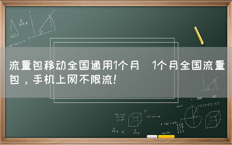 流量包移动全国通用1个月(1个月全国流量包，手机上网不限流！)(图1)